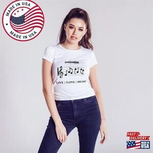 Music T-Shirt Funny Musician Shirt Notes  Classic